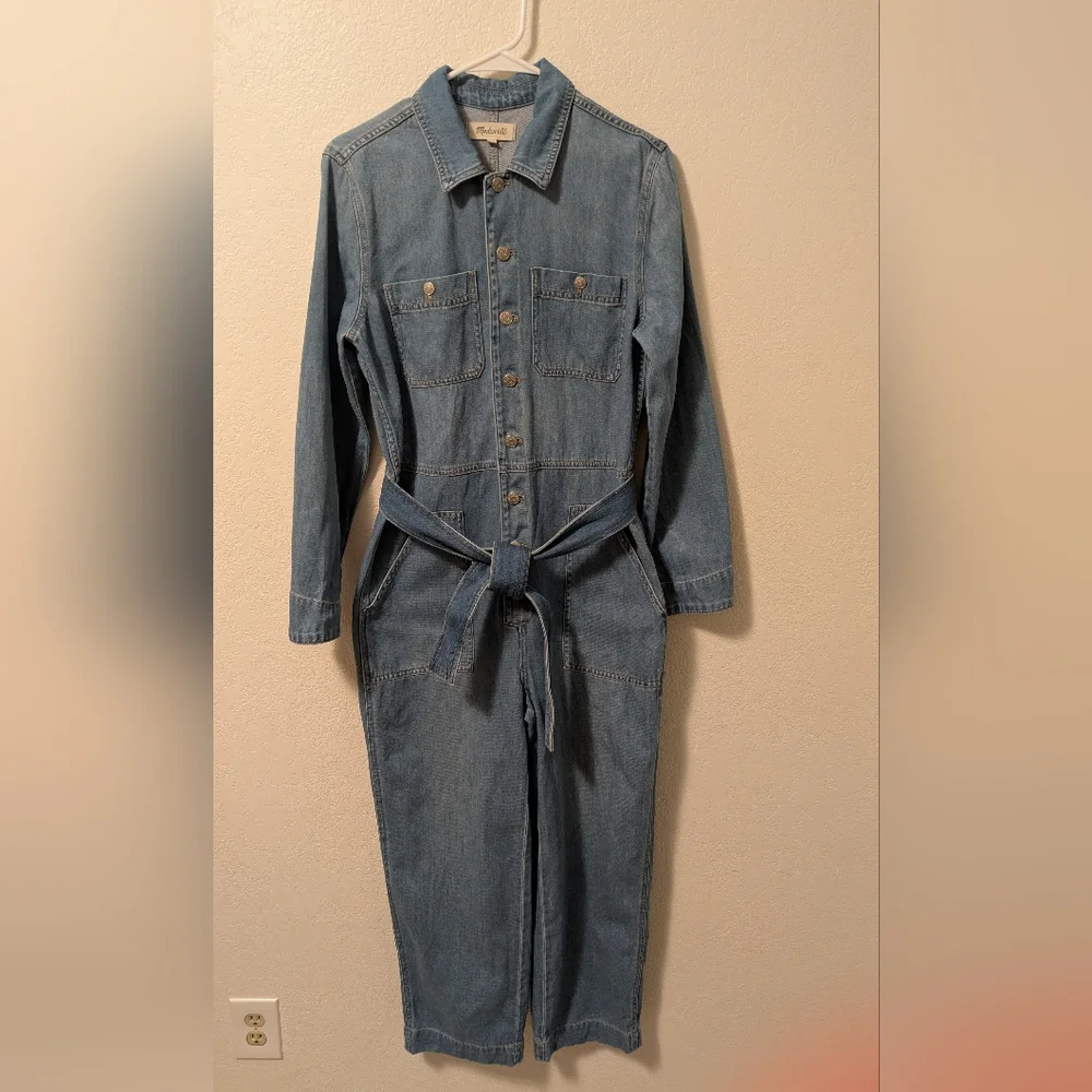 Madewell Denim Jumpsuit with Belt - Picture 1 of 5